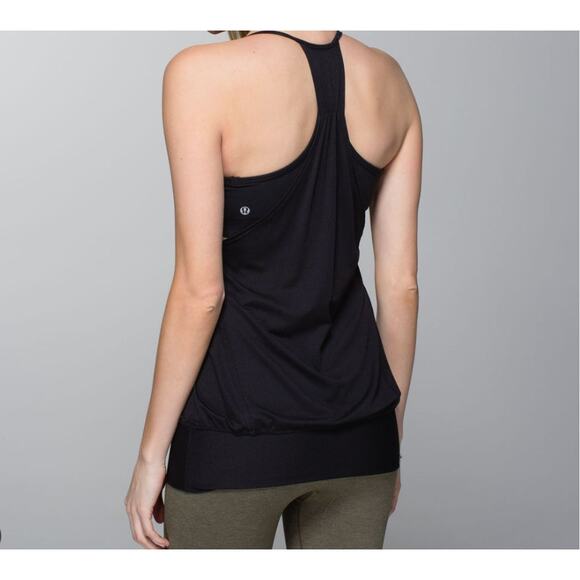 Lululemon No Limits Tank Top Black Racerback Sports Bra Attached Womens Sz 8 - Picture 8 of 9